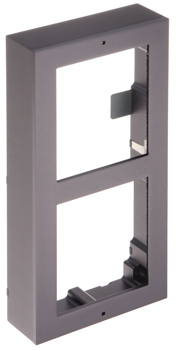 Panou frontal pentru 2 module de videointerfon modular Hikvision DS-KD- ACW2/S permite conectarea a 2 module de interfon modular montare aplicata material otel inoxidabil dimensiuni: 219mm x 107mm x 4mm