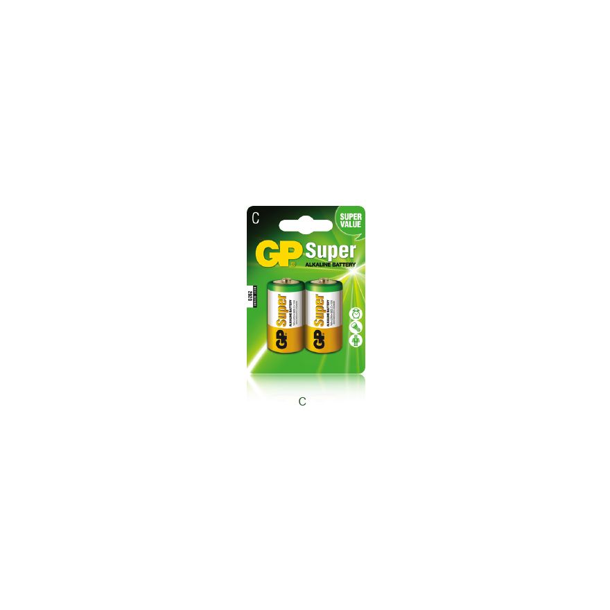 Baterie GP Batteries, Super Alcalina C (LR14) 1.5V alcalina, blister 2 buc. 