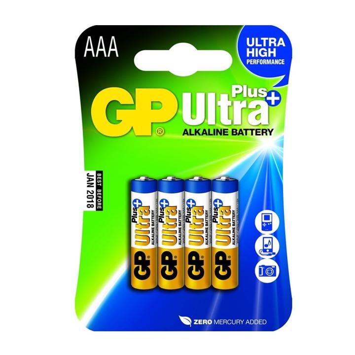 Baterie GP Batteries, Ultra+ Alcalina AAA (LR03) 1.5V alcalina, blister 4 buc. 