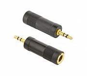 ADAPTOR audio GEMBIRD stereo (1 x 6.35 mm jack M la 1 x 3.5 mm jack T), negru, 