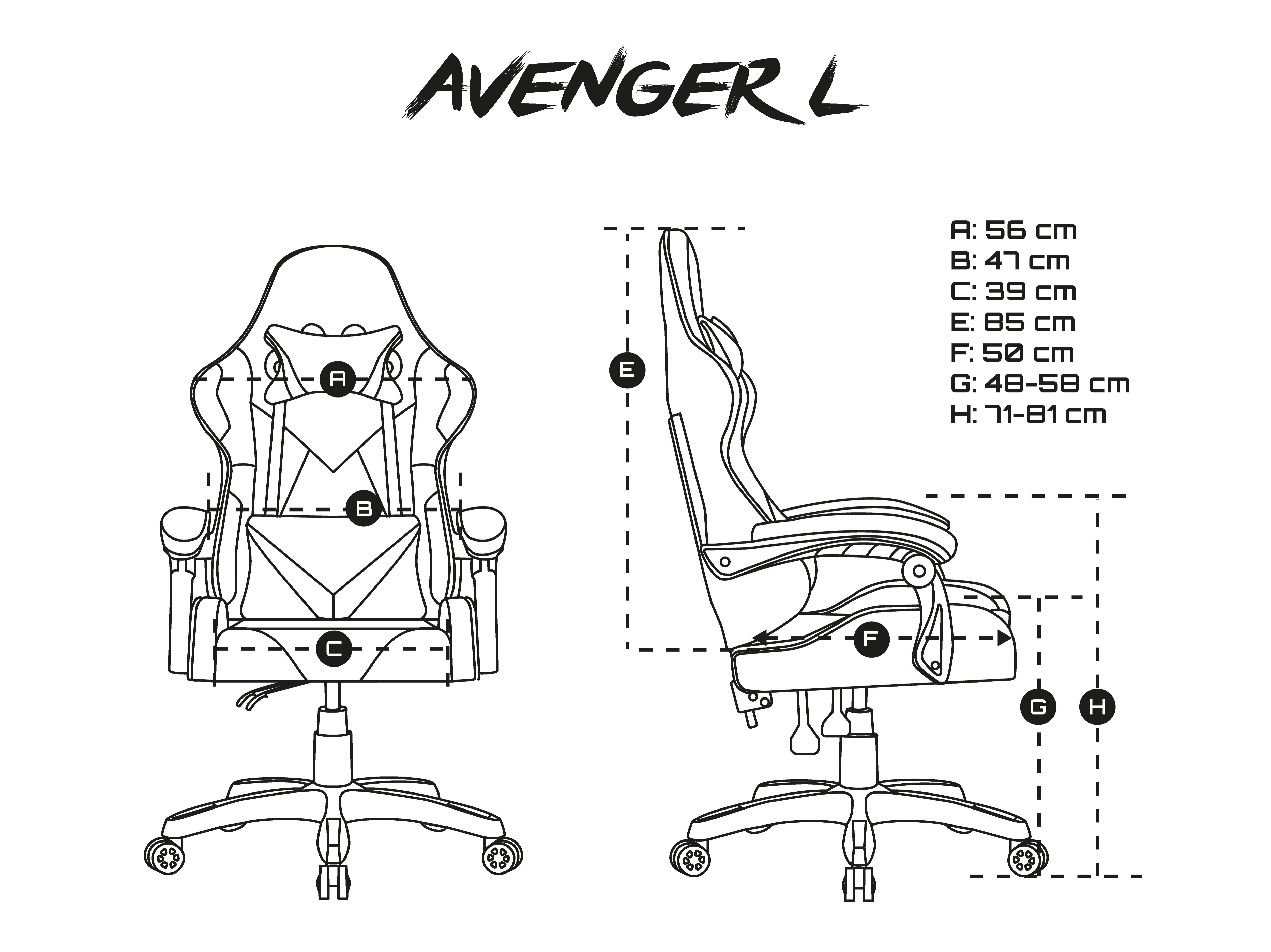 FURY GAMING CHAIR AVENGER L BLACK AND WHITE_11