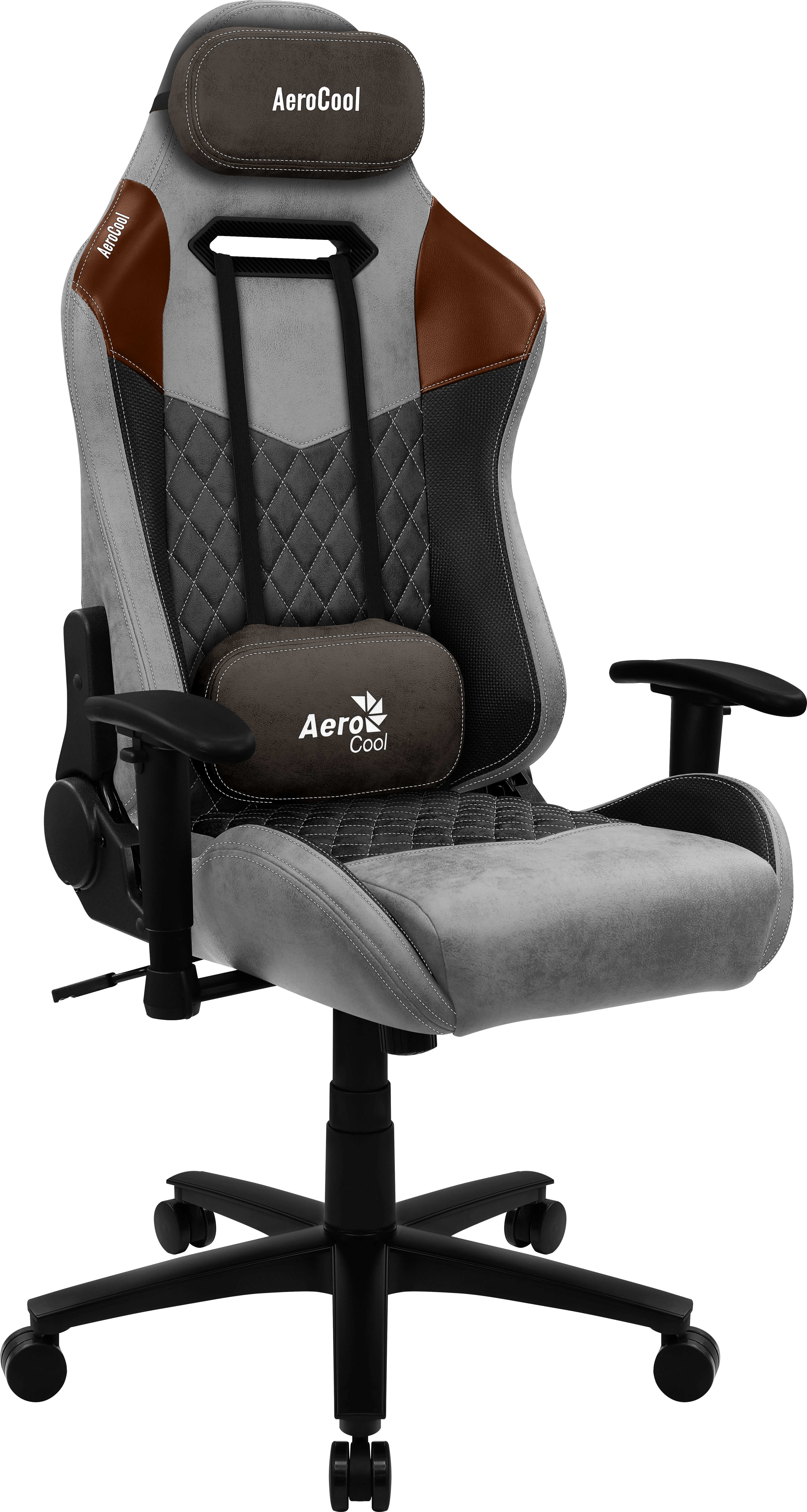 Aerocool DUKE AeroSuede Universal gaming chair Black, Brown, Grey_2