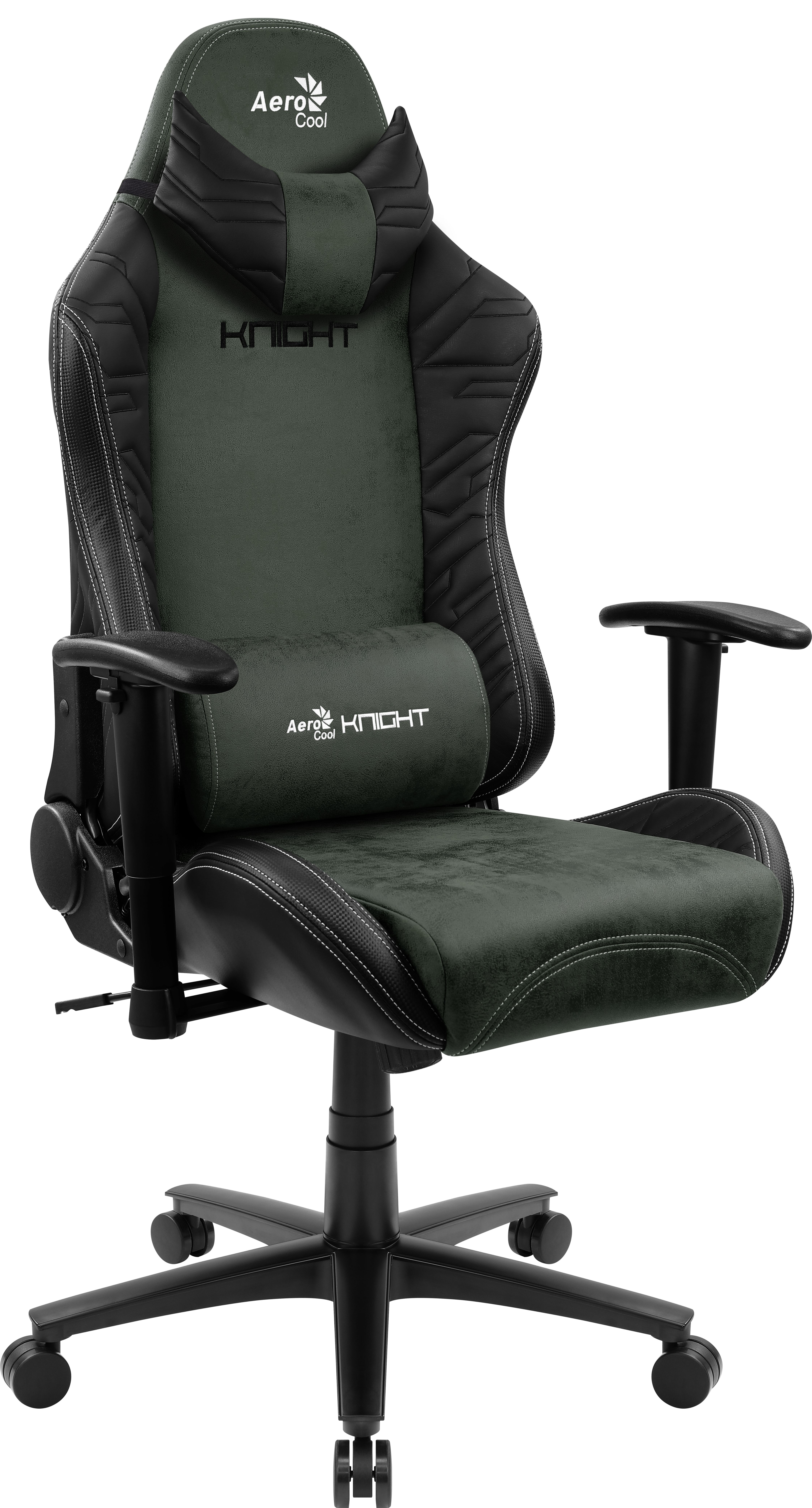 Aerocool KNIGHT AeroSuede Universal gaming chair Black, Green_2