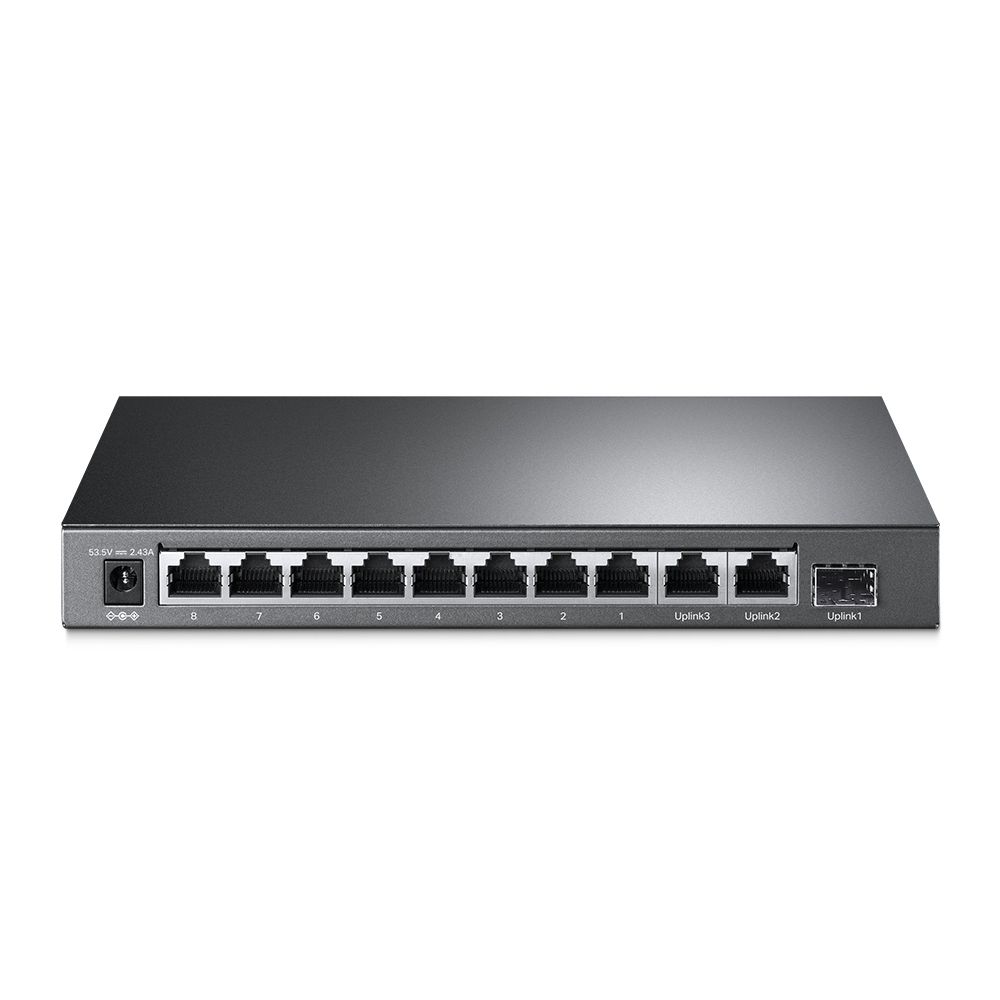 Switch TP-Link TL-SL1311MP, 8-Port 10/100Mbps + 3-Port Gigabit Desktop Switch with 8-Port PoE+, AUTO MDI/MDIX, AUTO Negotiation, Fanless, Packet Forwarding Rate: 5.6544 Mpps, PoE Ports: Ports 1–8. Switching Capacity: 7.6 Gbps._3