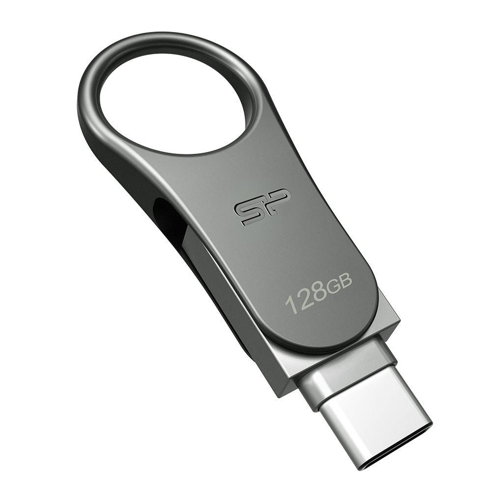 Silicon Power Mobile C80 USB flash drive 128 GB USB Type-A / USB Type-C 3.0 (3.1 Gen 1) Titanium_3