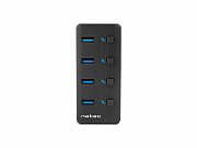 NATEC HUB USB 3.0 MANTIS 2 4-PORTS WITH SWITCH+POWER SUPPLY_1