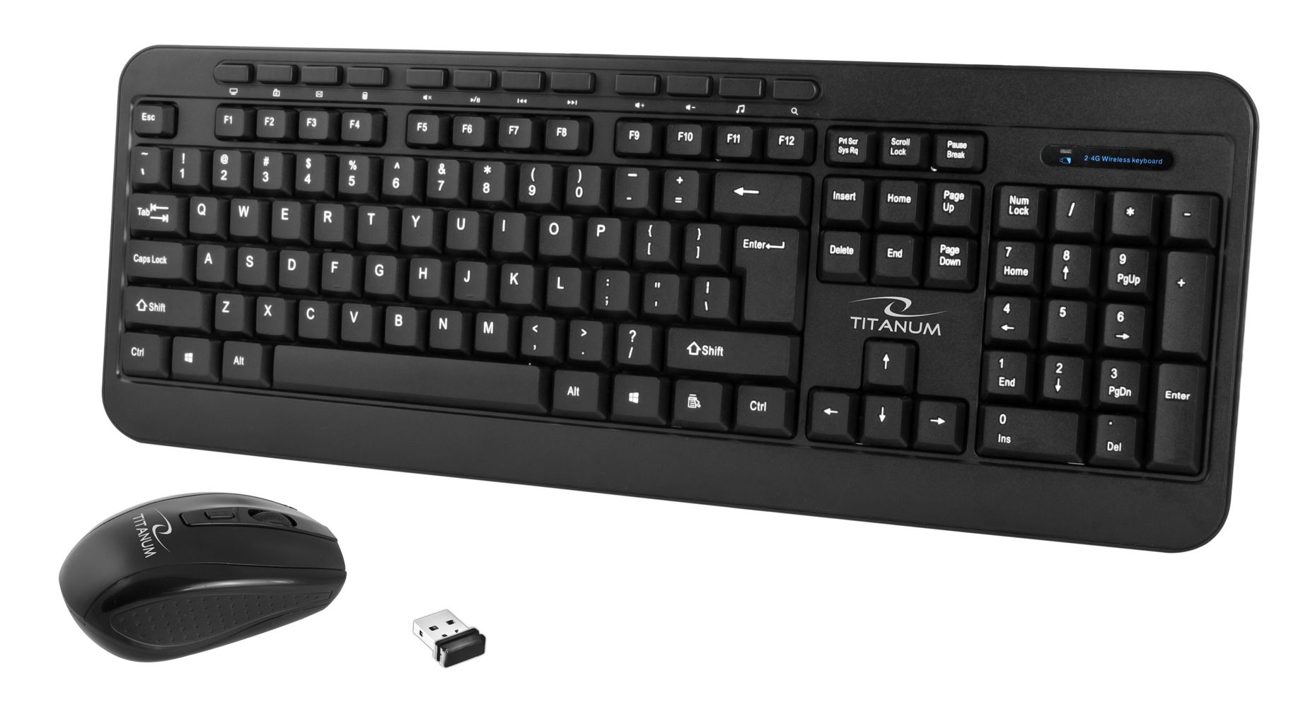 TITANUM TK109 Wireless set - USB keyboard + mouse Black_2