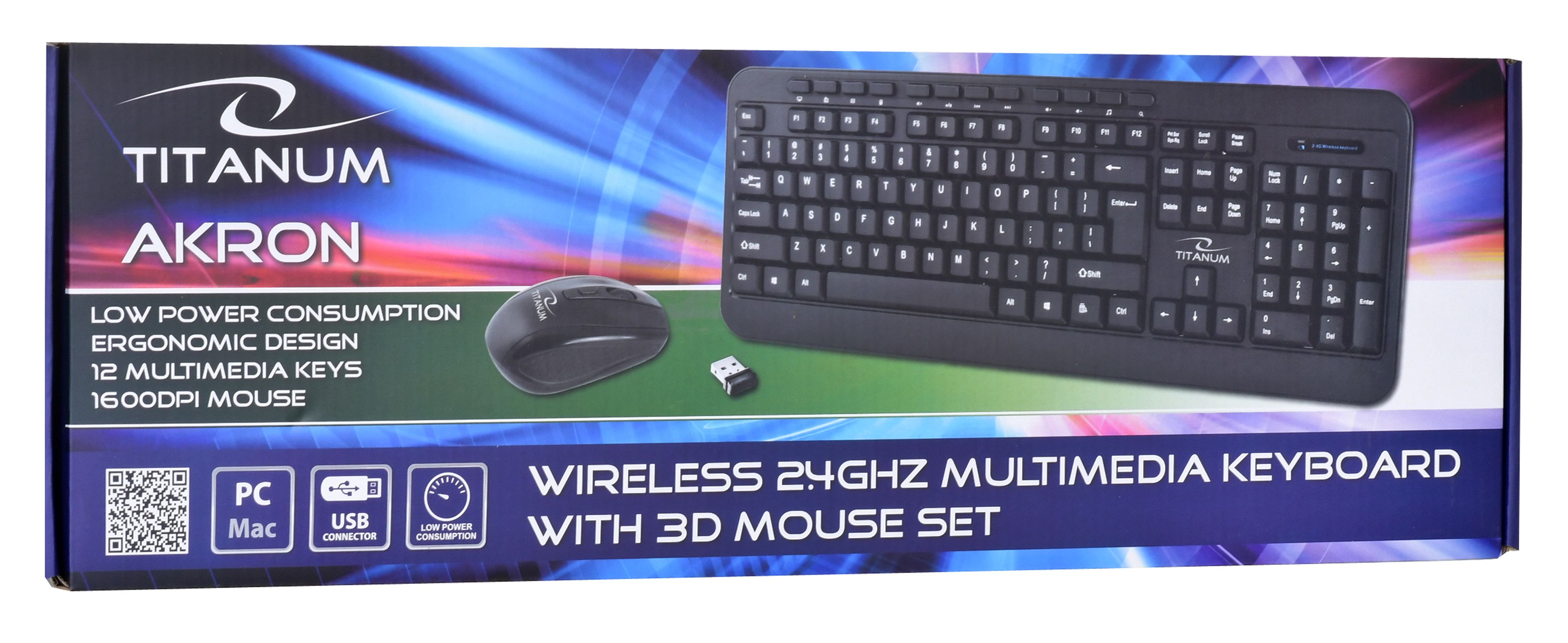 TITANUM TK109 Wireless set - USB keyboard + mouse Black_6