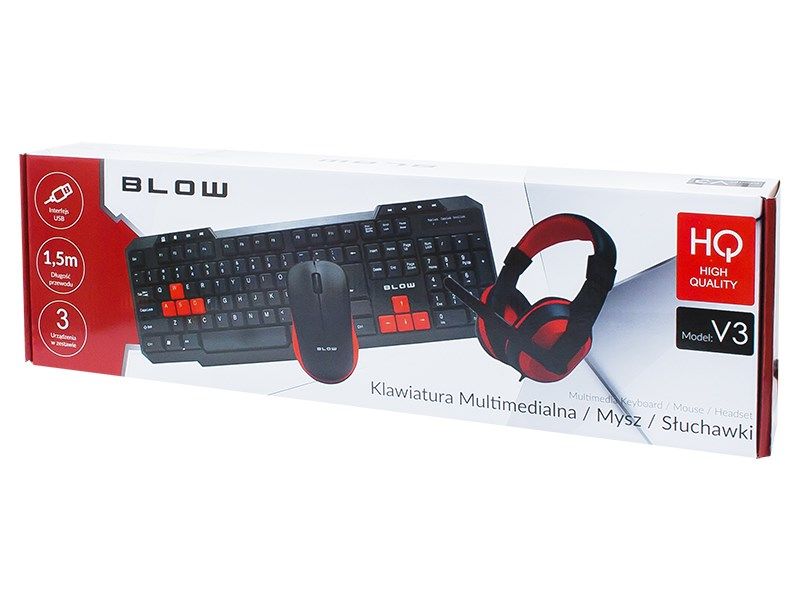 Keyboard + mouse Set membrane BLOW 84-221# ((US); black color, red color; Optical)_4