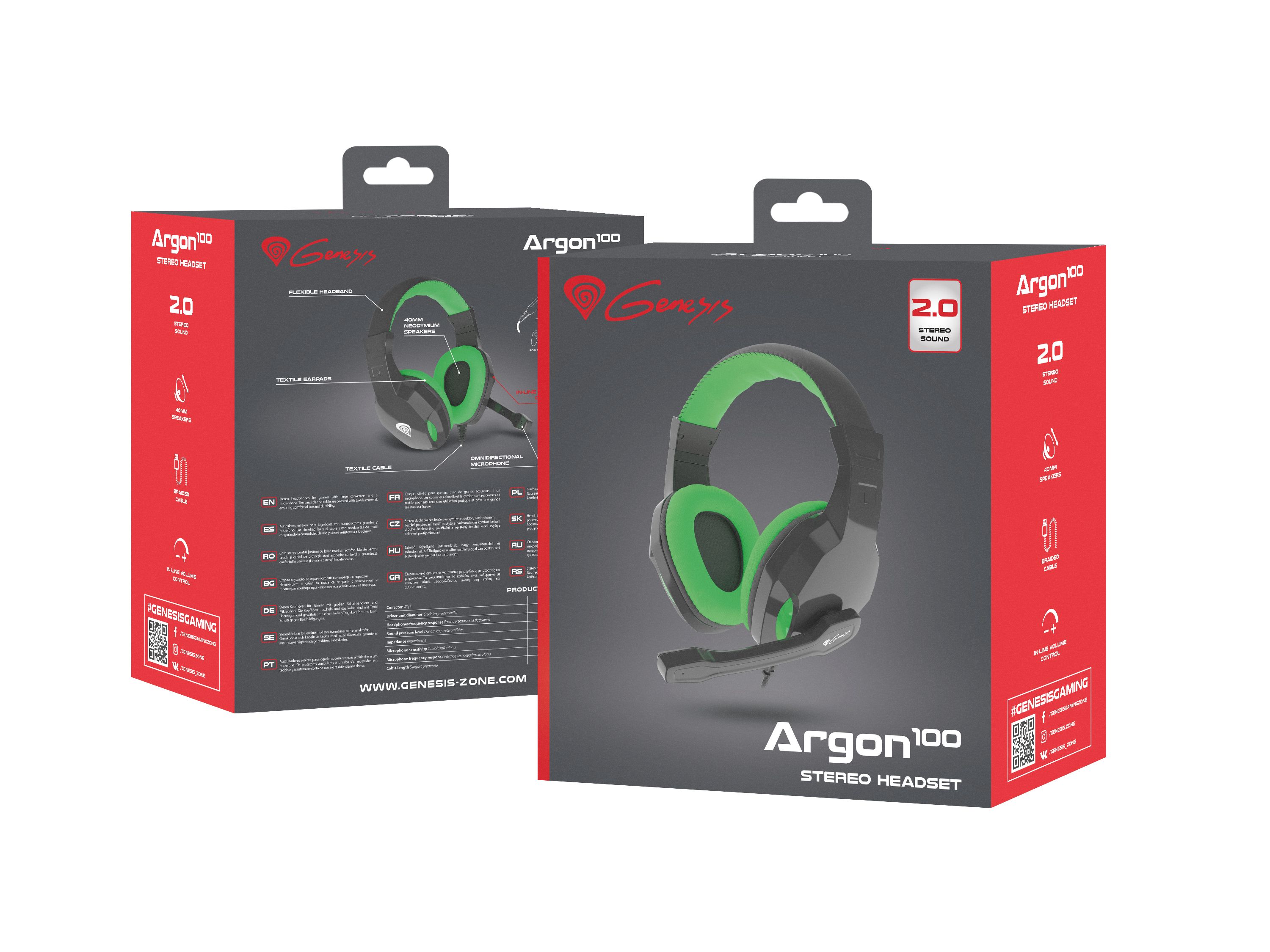 GENESIS ARGON 100 Headset Head-band Black,Green_5