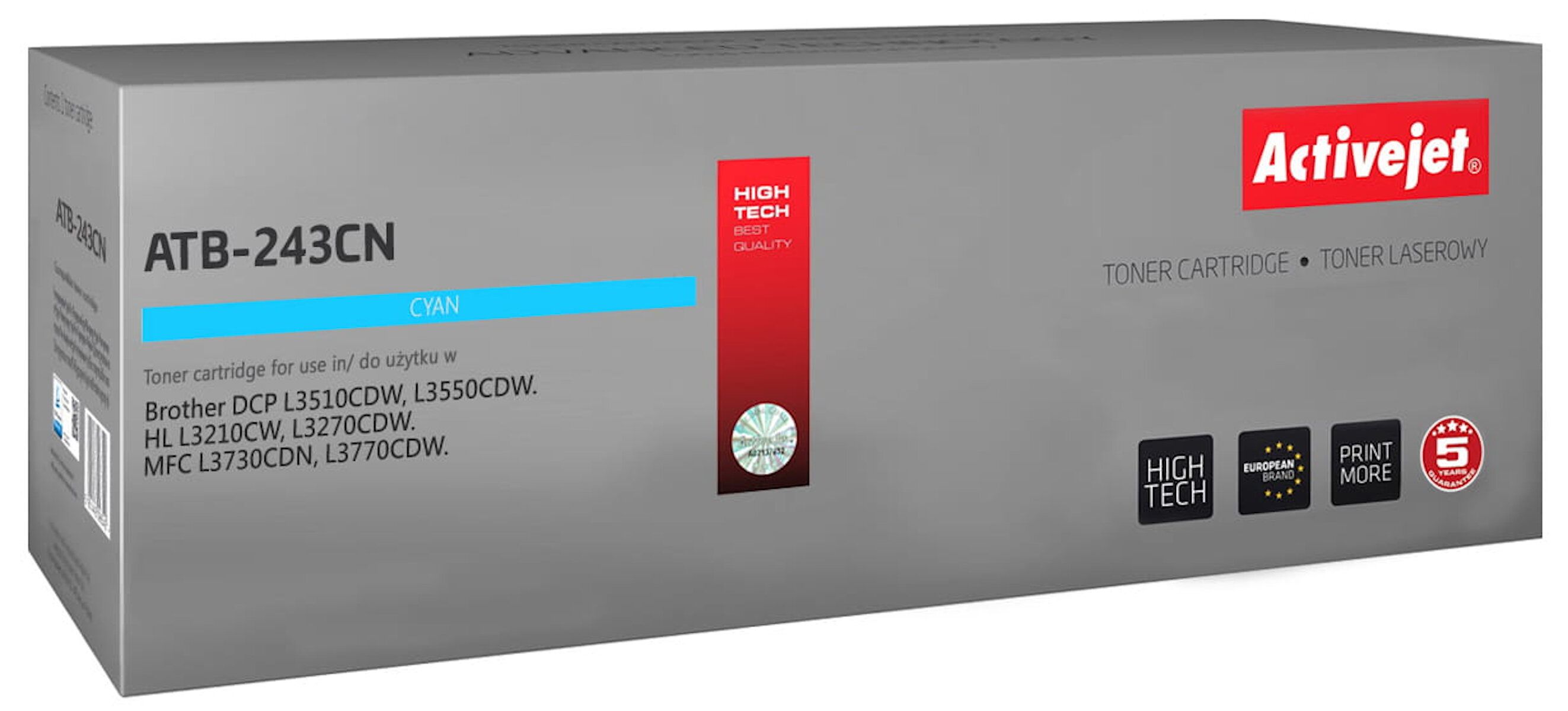 Activejet ATB-243CN toner for Brother printer Brother TN-243C replacement Supreme 1000 pages cyan