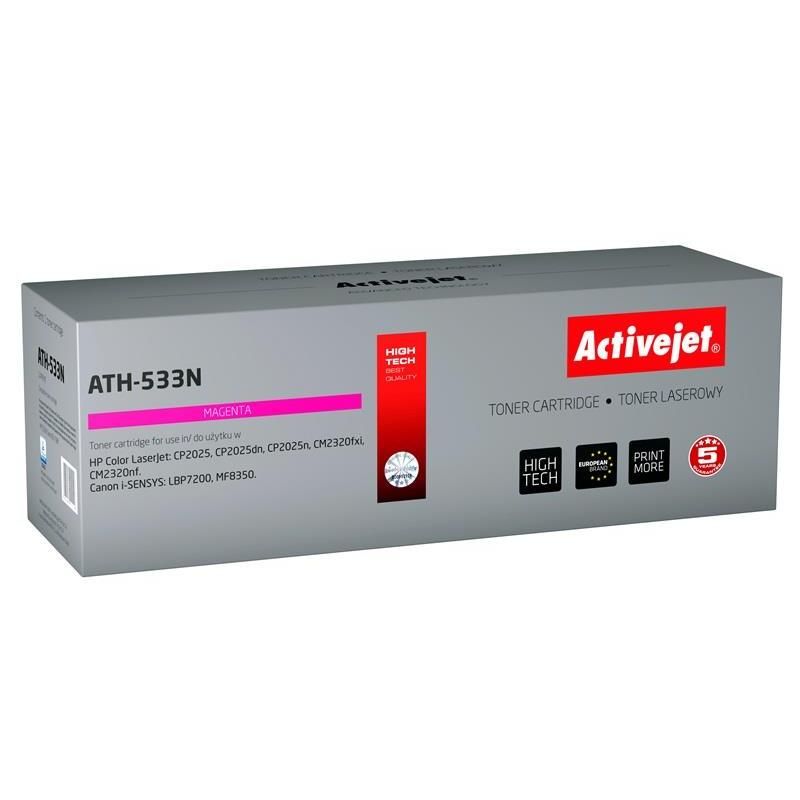 Activejet ATH-533N toner for HP printer HP 304A CC533A, Canon CRG-718M replacement Supreme 3200 pages magenta
