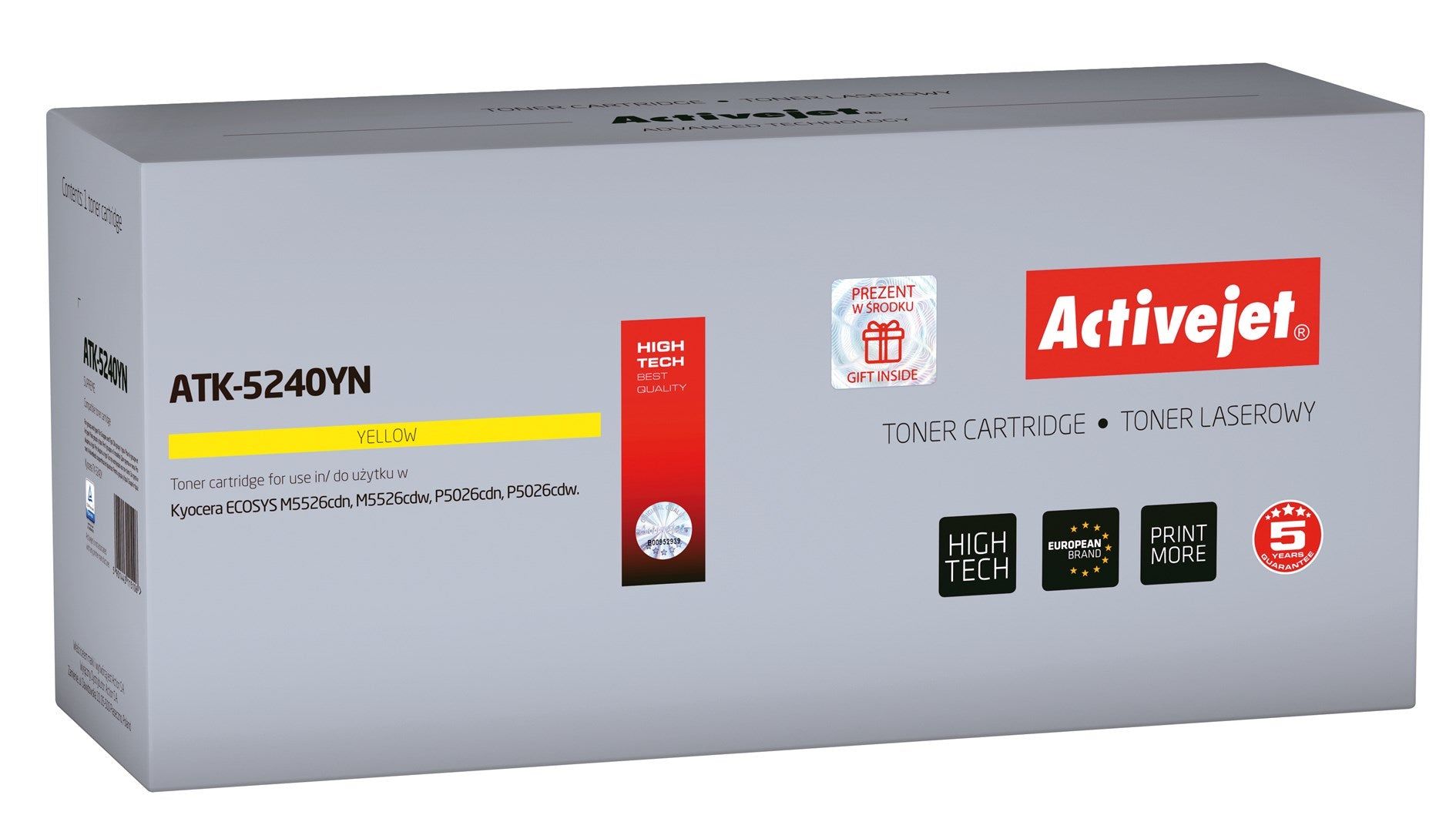 Activejet ATK-5240YN toner for Kyocera printer Kyocera TK-5240Y replacement Supreme 3000 pages yellow
