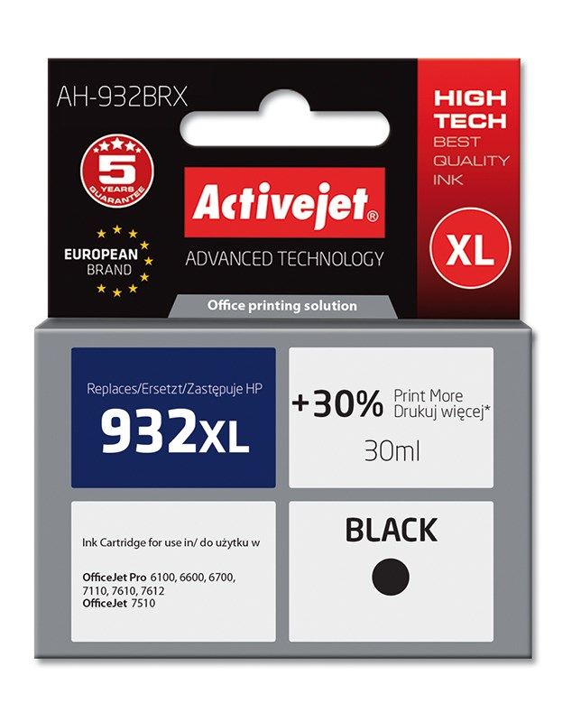 Activejet AH-932BRX ink for HP printer; HP 932XL CN053AE replacement; Premium; 30 ml; black_3