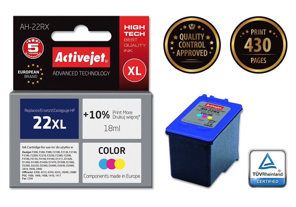 Activejet ink for Hewlett Packard No.22XL C9352A_2