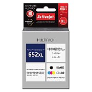 Activejet AH-M652RX ink for HP printer; HP 652 F6V25AE/F6V24AE replacement; Premium; 1 x 20 ml, 1 x 21 ml; black, color_1