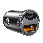 Mini car charger Baseus Tiny Star, USB, QC 3.0, 30W (gray)_2