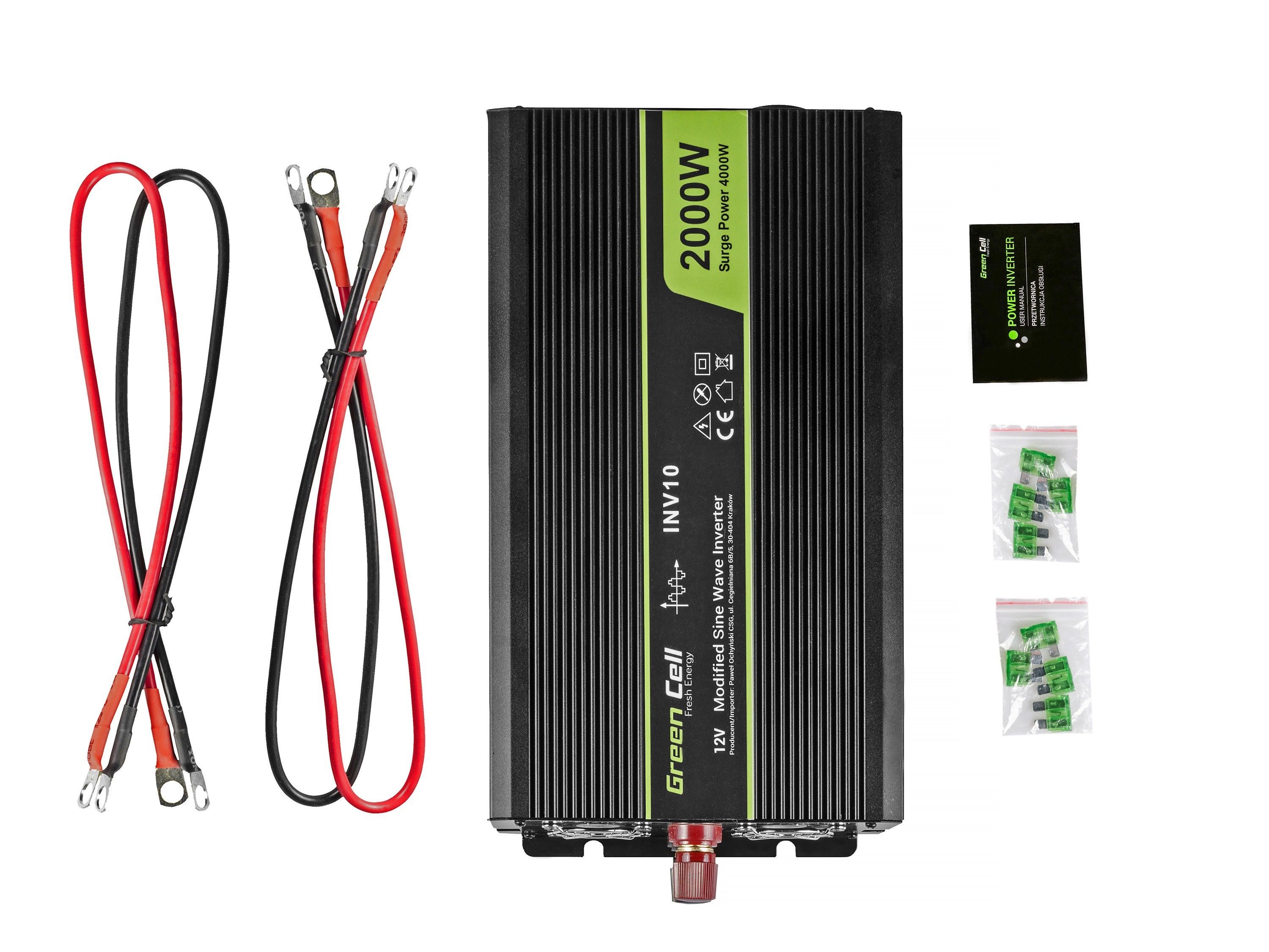 Green Cell INV10 power adapter/inverter Auto 2000 W Black_5