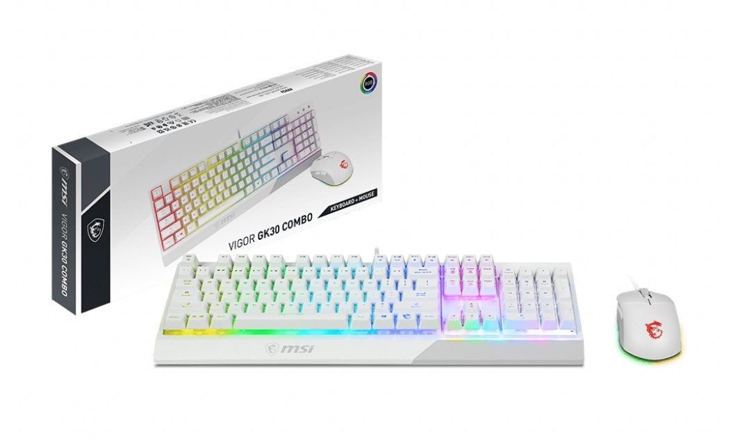 MSI Vigor GK30 Combo USB QWERTY Keyboard + Mouse GM11 White_2