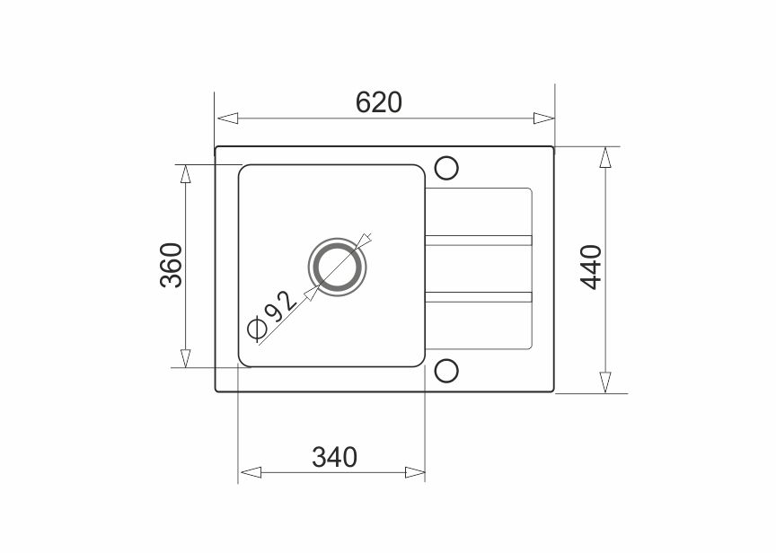 Kitchen sink MAIDSINKS Promo 62x44 1B 1D black_2