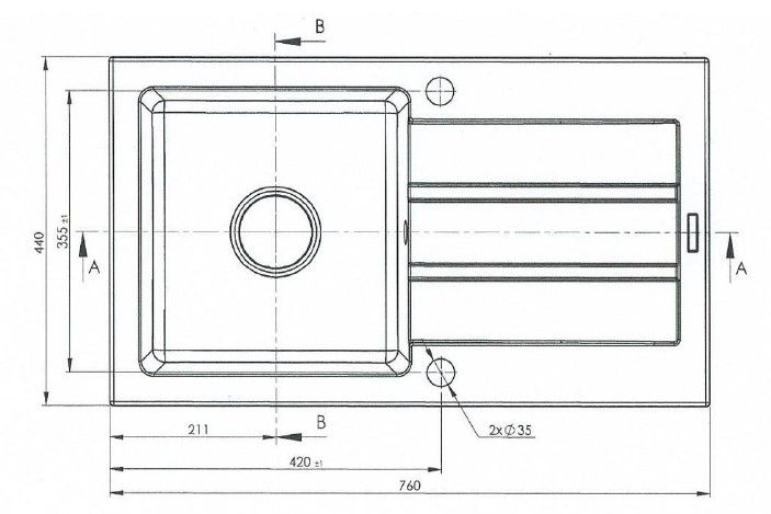 Sink MAIDSINKS Promo 76x44 1B 1D black_2