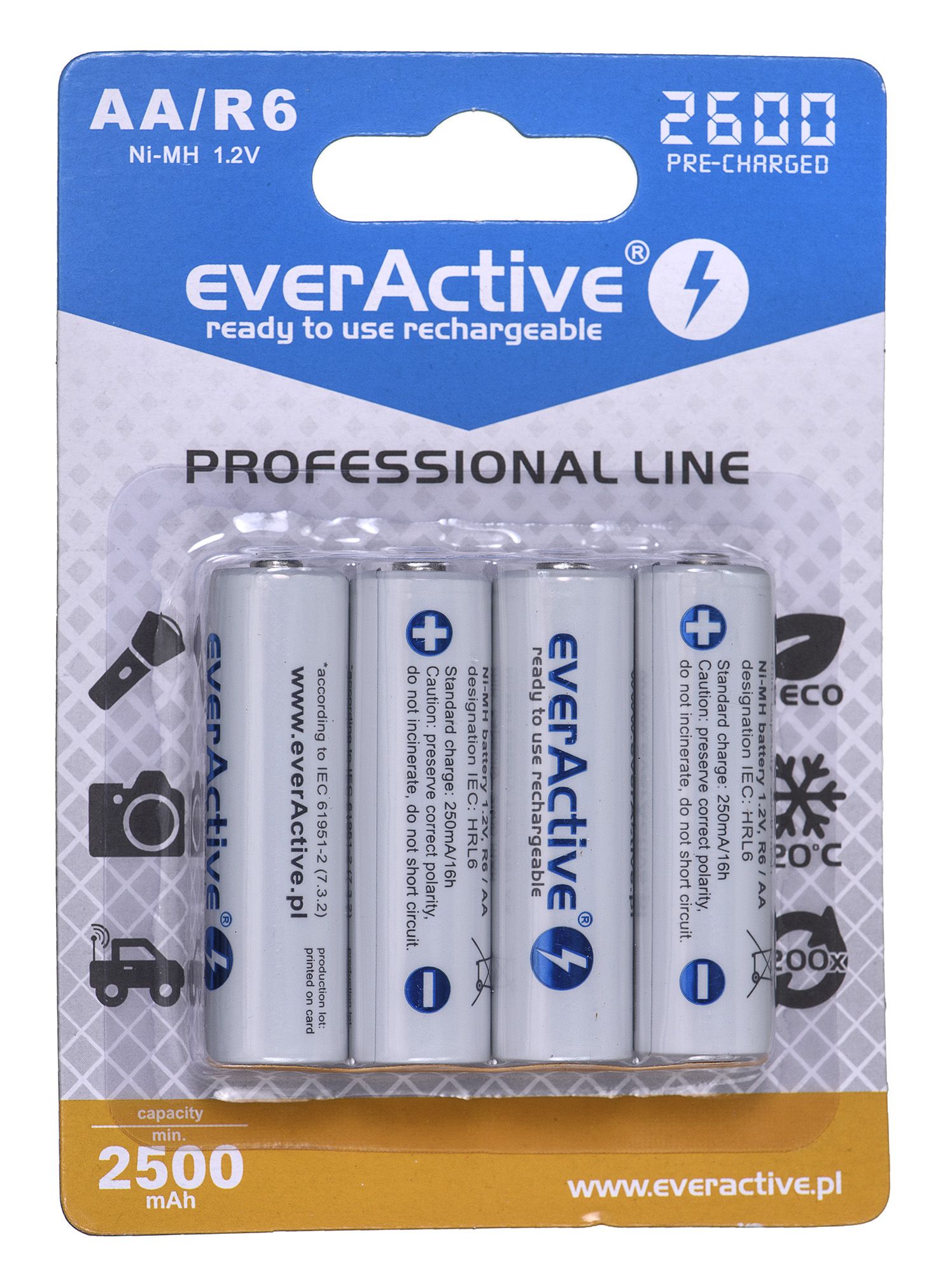 Rechargeable batteries everActive Ni-MH R6 AA 2600 mAh Professional Line_1