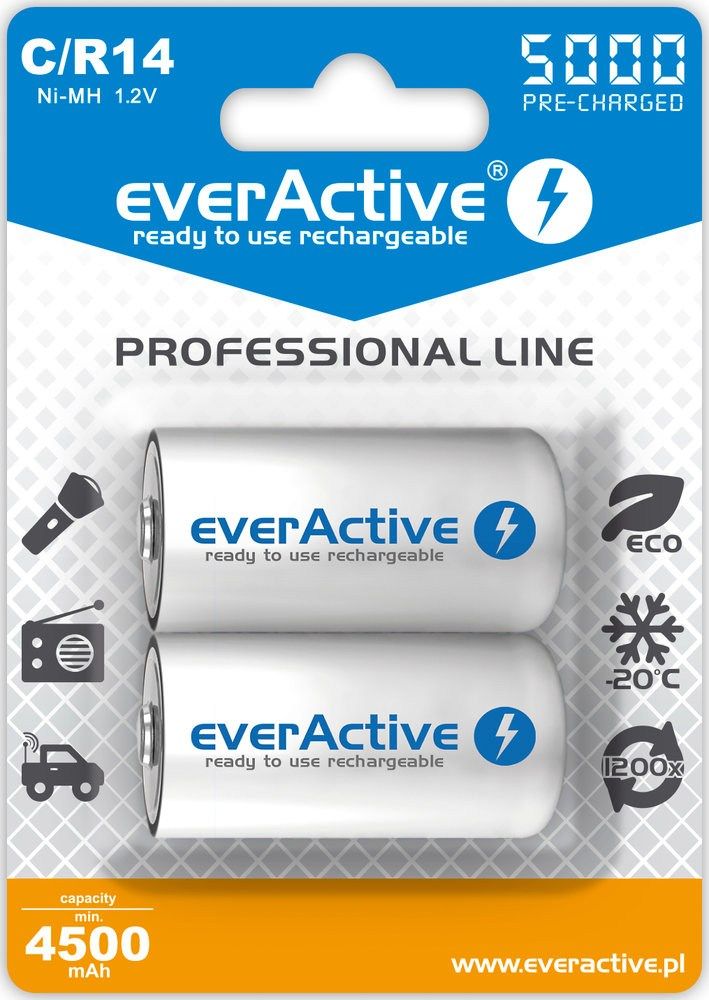 Rechargeable batteries everActive Ni-MH R14 C 5000 mAh Professional Line_1