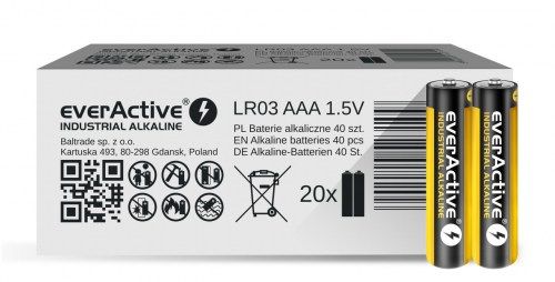 Alkaline batteries everActive Industrial Alkaline LR03 AAA  - carton box - 40 pieces_2