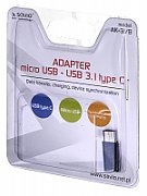 Savio AK-31 / B cable interface/gender adapter Micro USB USB 3.1 Typ C Black_3