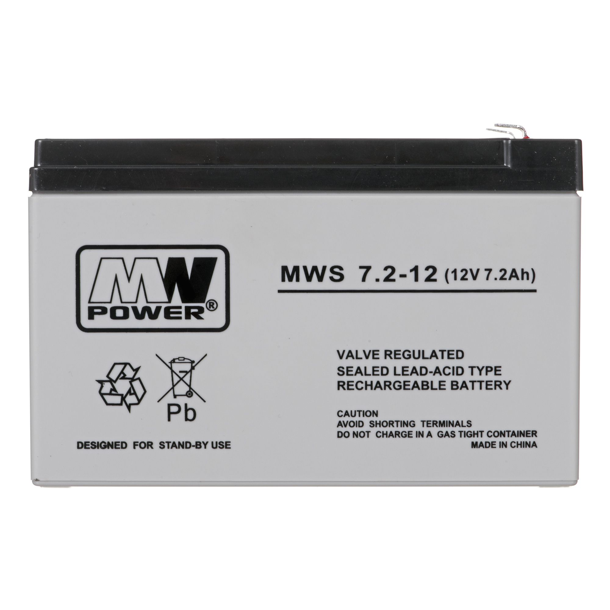 MPL MW POWER MWS 7.2-12 UPS battery Lead-acid accumulator VRLA AGM Maintenance-free 12 V 7,2 Ah Black, Grey_2