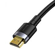 CABLU video Baseus Cafule, HDMI (T) la HDMI (T), rezolutie maxima 4K UHD (3840 x 2160) la 60 Hz, conectori auriti, 2m, negru 