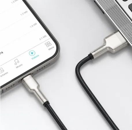 CABLU alimentare si date Baseus Cafule Metal, Fast Charging Data Cable pt. smartphone, USB la Lightning Iphone 2.4A, 1m, negru 