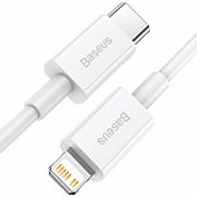 CABLU alimentare si date Baseus Superior, Fast Charging Data Cable pt. smartphone, USB Type-C la Lightning Iphone PD 20W, 0.25m, alb 