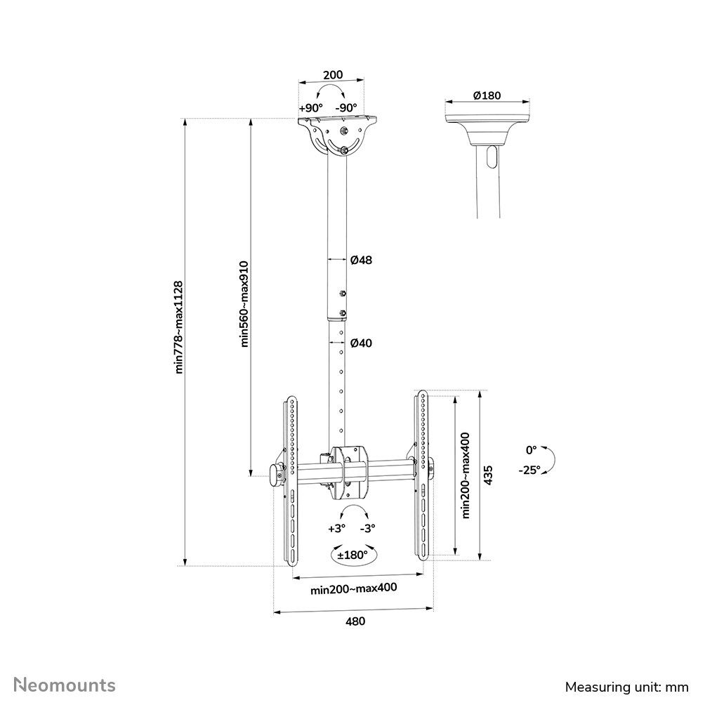 Neomounts by Newstar Select monitor ceiling mount_4