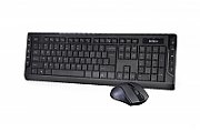 Kit TASTATURA si Mouse A4TECH,  GK-3+G3-330N , wireless, 104 taste format standard, mouse 1000dpi, 3/1 butoane, negru,  3330N  (include TV 0.75 lei)