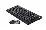 Kit TASTATURA si Mouse A4TECH,  GK-3+G3-330N , wireless, 104 taste format standard, mouse 1000dpi, 3/1 butoane, negru,  3330N  (include TV 0.75 lei)