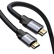 CABLU video Baseus Enjoyment, HDMI (T) la HDMI (T), rezolutie maxima 4K UHD (3840 x 2160) la 60 Hz, conectori auriti, brodat, 3m, gri 