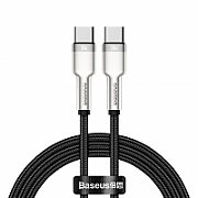 CABLU alimentare si date Baseus Cafule Metal, Fast Charging Data Cable pt. smartphone, USB Type-C la USB Type-C 100W, brodat, 1m, negru 