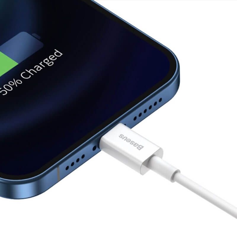 CABLU alimentare si date Baseus Superior, Fast Charging Data Cable pt. smartphone, USB la Lightning Iphone 2.4A, 1.5m, alb 