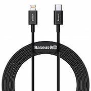 CABLU alimentare si date Baseus Superior, Fast Charging Data Cable pt. smartphone, USB Type-C la Lightning Iphone PD 20W, 2m, negru 