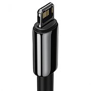 CABLU alimentare si date Baseus Tungsten Gold, Fast Charging Data Cable pt. smartphone, USB la Lightning Iphone 20W, brodat, 1m, rezistent zgarieturi, negru 