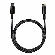 CABLU alimentare si date Baseus Tungsten Gold, Fast Charging Data Cable pt. smartphone, USB la Lightning Iphone 20W, brodat, 2m, rezistent zgarieturi, negru  CATLWJ-A01  (include timbru verde 0.25 lei)