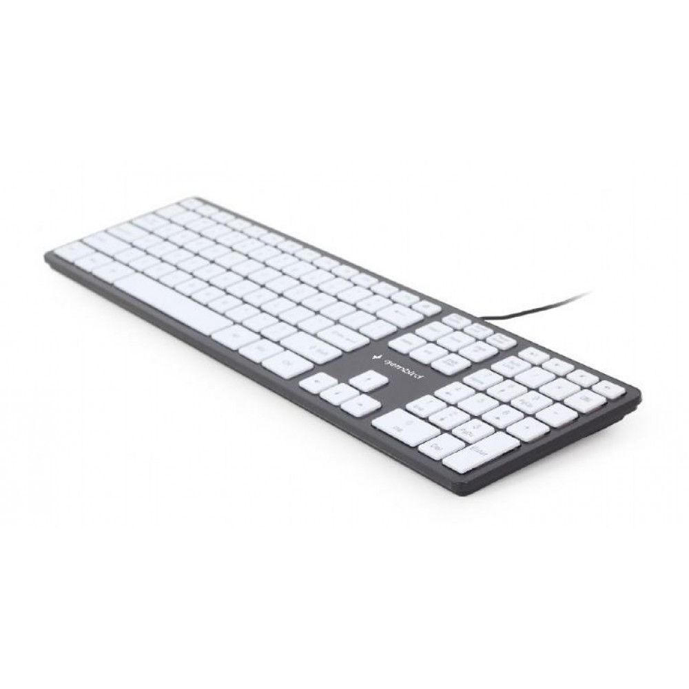 GEMBIRD KB-MCH-02-BKW Gembird Multimedia X-scissor keyboard USB, US layout, black body, white keys_2