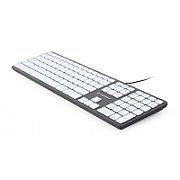 GEMBIRD KB-MCH-02-BKW Gembird Multimedia X-scissor keyboard USB, US layout, black body, white keys_2