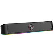 Soundbar gaming Serioux Yron RGB, putere: 3W x 2, impedanță: 4Ω, frecvență: 150Hz - 20KHz, sensibilitate:750mv ± 50, alimentare: DC5V / 1A, S / N: ≥85dB, dimensiunea driverului: 2 inch x 2, conexiune: 3.5mm jack TRS, RGB : 6 moduri de lumină, cablu USB & audio:  1.2m_1