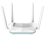 D-Link Router Wireless AX1500, E15, Dual band 2x2, Wi-Fi 6, 1201Mbps (5GHz), 300Mbps (2.4GHz), 1 x 10/100/1000 Gigabit Ethernet WAN port, 3 x 10/100/1000 Gigabit Ethernet LAN ports, 4x external antennas, IEEE Standard: IEEE 802.11ax/ac/n/g/b/k/v/a/h, IEEE 802.3u/ab, Device Management: EAGLE PRO AI_1