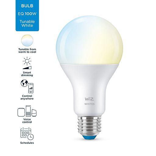 Bec LED inteligent WiZ Whites, Wi-Fi, A67, E27, 13W (100W), temperatura lumina reglabila (2700K-6500K), 1521 lumeni, compatibil Google Assistant/Alexa/Siri, dimensiuni 14.2x7.7cm;_4