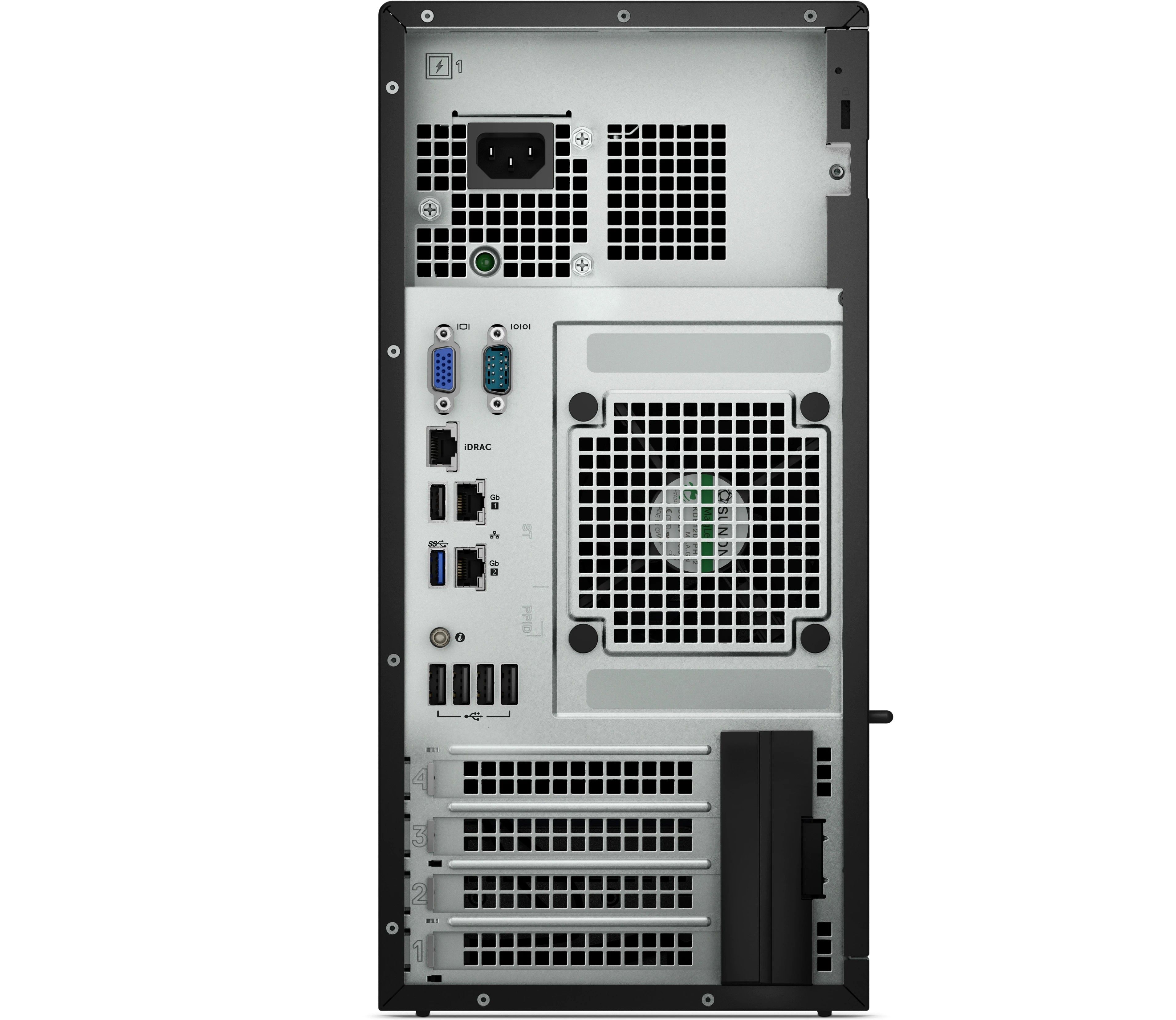 Server Dell PowerEdge T150 Tower Intel Xeon E-2314, 4C / 4T, 2.8 GHz base, 4.5 GHz turbo, 8 MB cache, 65 W, 16 GB DDR4, 2 TB HDD, 4 x LFF, 300 W_8