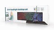 GEMBIRD 3-in-1 backlight desktop set black US layout