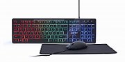 GEMBIRD 3-in-1 backlight desktop set black US layout